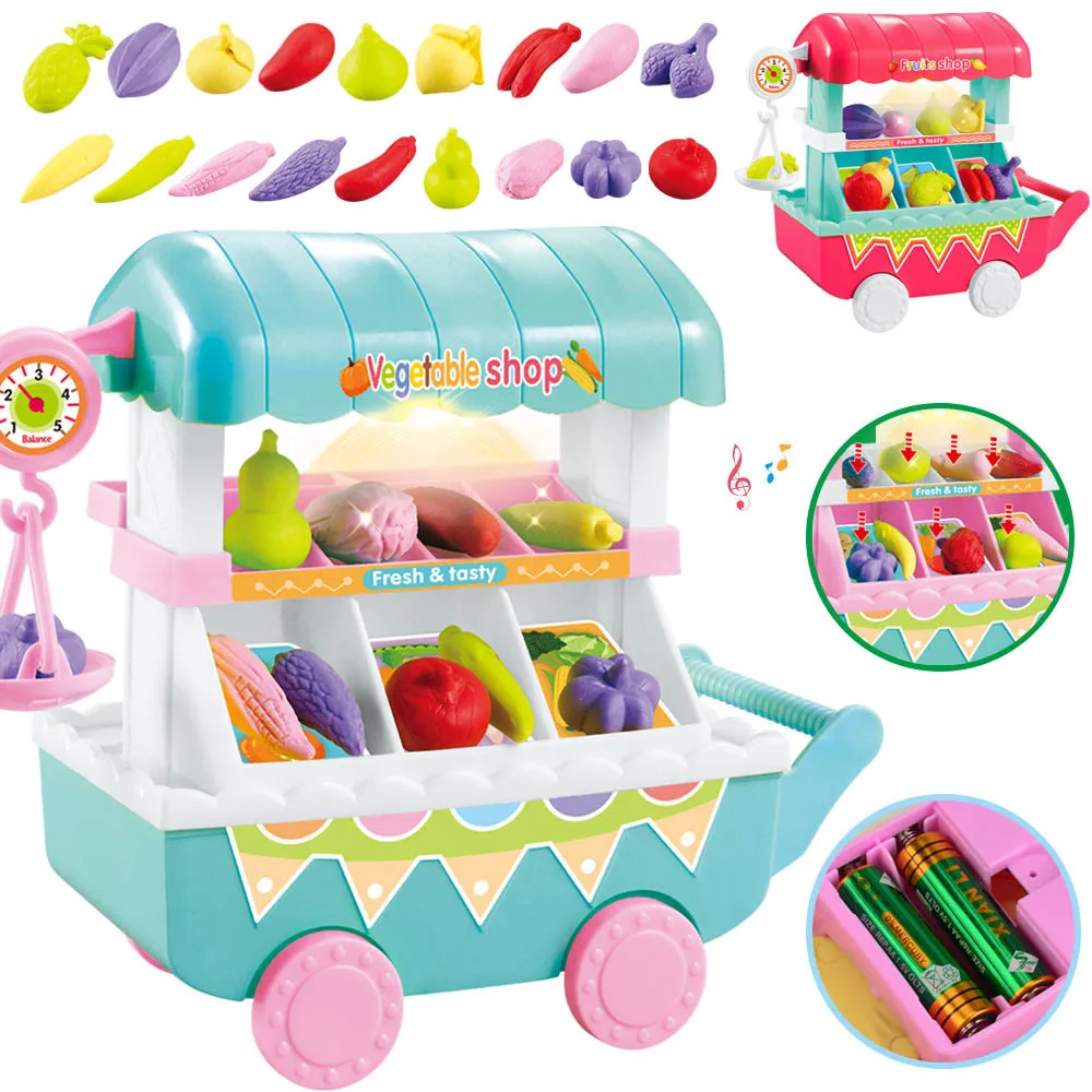 Моделирование маленькие тележки девочка мини овощи фрукты магазин супермаркет детские игрушки играть дома детские игрушки