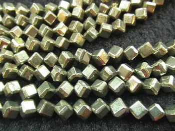 

genuine Raw pyrite 2strands 4-10mm Cube iron golden grey box square diameter gleaming pyrite beads