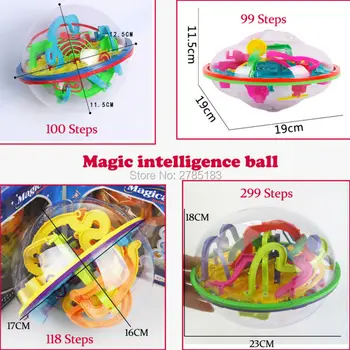 

99-299 Steps 3D puzzle Ball Magic Intellect Maze Ball, Rolling Ball Marble Puzzle Balance Logic Ability Game Educational Toys