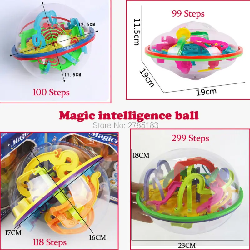 99-299 Steps 3D puzzle Ball Magic Intellect Maze Ball, Rolling Ball Marble Puzzle Balance Logic Ability Game Educational Toys
