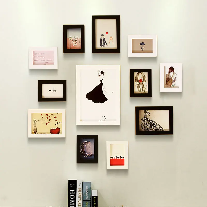 Decorative Wall Frames Set Wooden Hanging Wall Wedding Family Picture