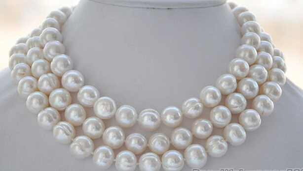 

FREE SHIPPINGLustre 50" 13mm white round FRESHWATER CULTURED pearl necklace (A0511)