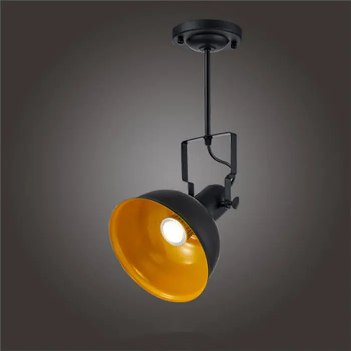Track Lighting Shades Promotion For Promotional Retro American Led Track Light Clothing S Spotlight Ceiling Lighting Fixture Black Lid Lampshade Shade