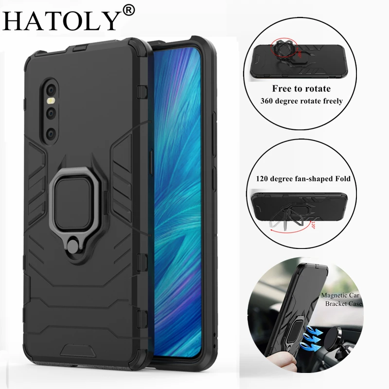 HATOLY For Vivo X27 Case VIVO X 27 Cover Magnetic Suction Ring Bracket Cases Silicone Rubber Hard Armor for BBK | Мобильные телефоны