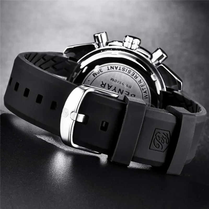 Relogio Masculino BENYAR мужские часы лучший бренд класса люкс Хронограф Спортивные мужские часы военные из нержавеющей стали новые кварцевые наручные часы