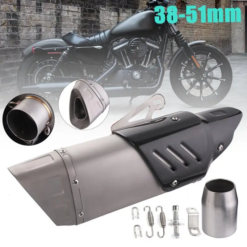 38 51mm Motorcycle Motobike Exhaust Muffler Pipe Titanium Carbon Fiber