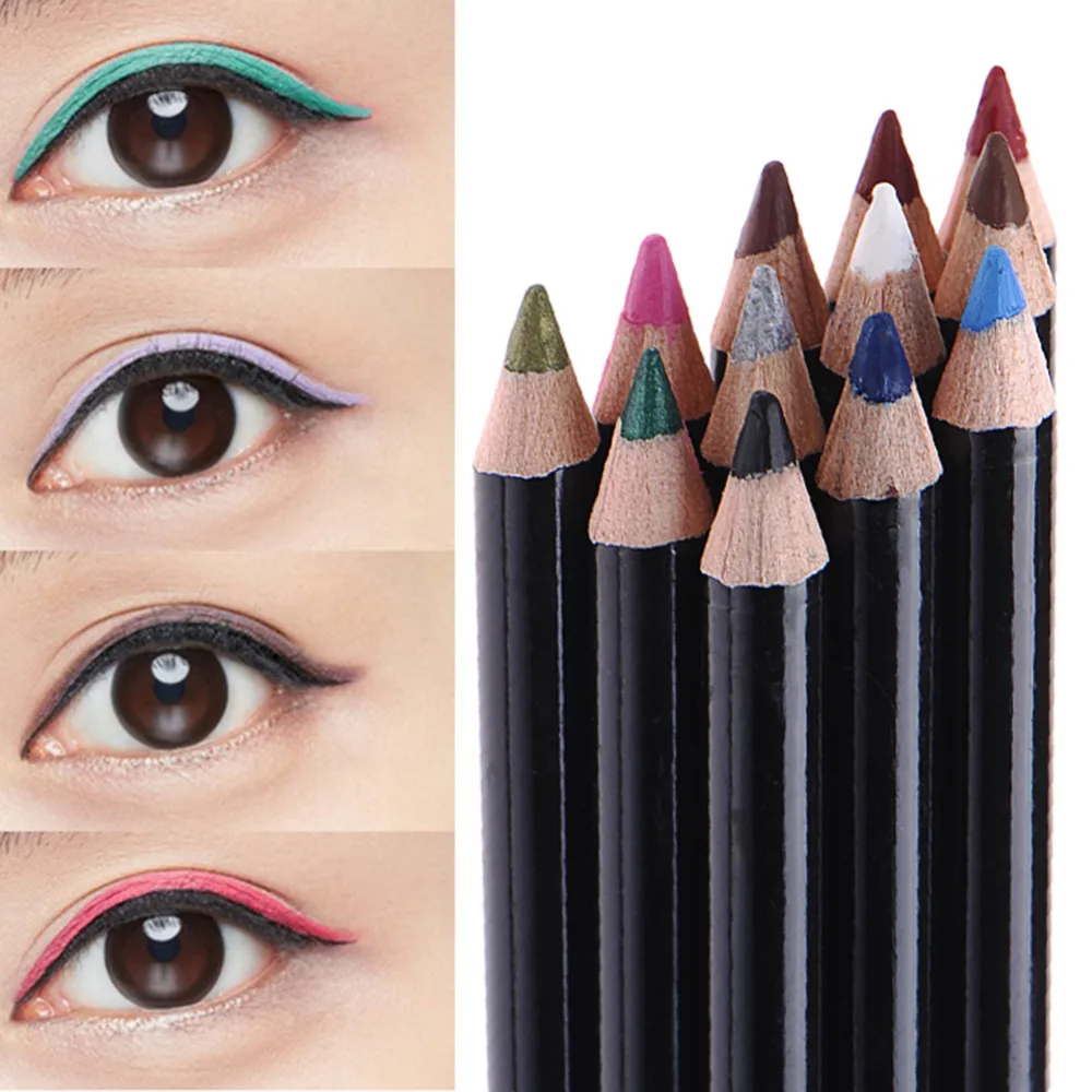 High quality 12pcs/set Synthetic waxes Eyeliner Eyebrow Eyeshadow