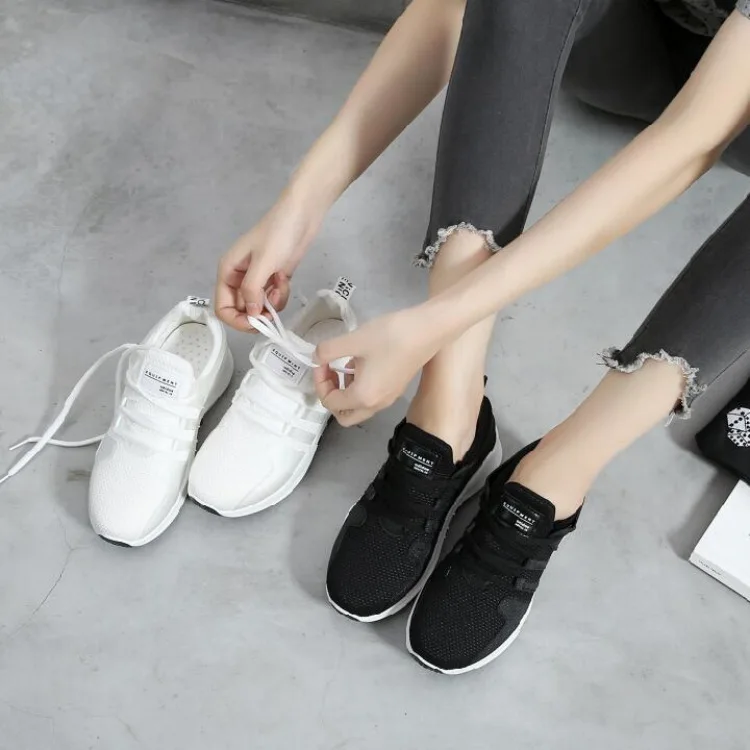 

Women Shoes Female Sport Shoes Flat Tidal Flow Running Shoes Deck Wind Students White Shoes Woman Sneaker Vogue 307PX