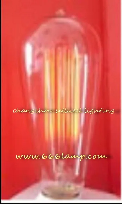 Новинка! Лампочка эдисона с желтыми ножками 120 В 60 Вт E27 St64x146 Ad001|edison bulb lamp|edison bulblight