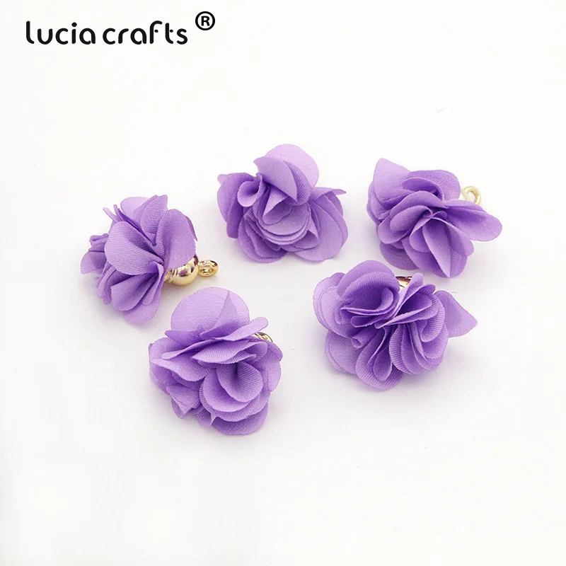 Lucia crafts приблизительно 25 мм много вариантов Цветы кисточки кулон для брелок изготовление сережек DIY аксессуары 5 шт/7 шт I0108 - Цвет: Color3  5pcs