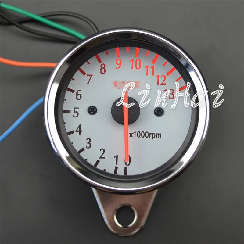 

Universal Motorcycle Scooter Tachometer Gauge Rev Meter RPM Gauge 13000 RPM