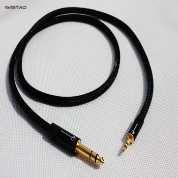 

IWISTAO HIFI Extend Cable 3.5mm Female to 6.5mm Stereo Cable 4N OFC Wires Gold-plated Terminals Free Shipping