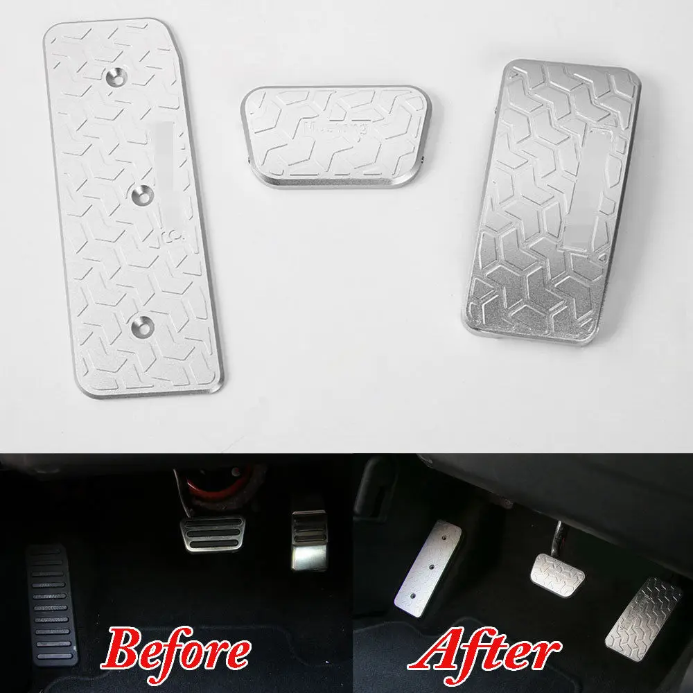 

3pcs Car Accessories Non-Slip Foot Rest Fuel Gas Brake AT Pedals Pad Cover Fit for Ford Mustang US Version 2015 2016 Car Styling
