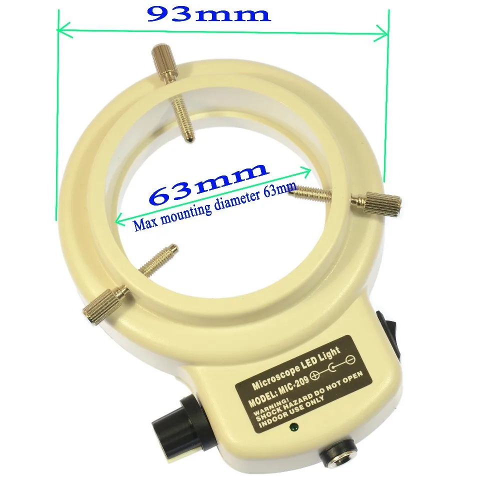 Светильник ed Microscopes 144 светодиодный кольцевой светильник с подсветкой Лупа с 110 V-240 V AC задний светильник для промышленности стерео микроскоп камера