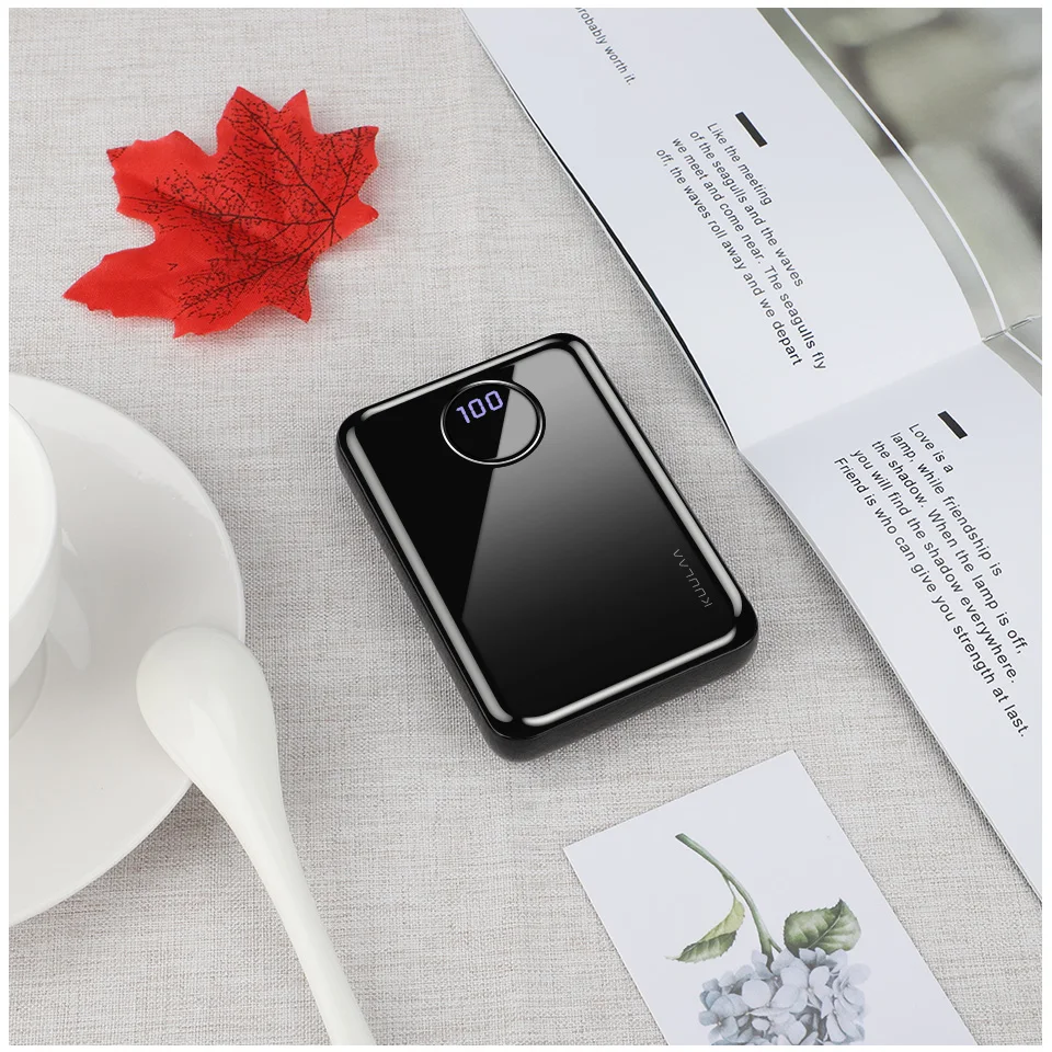 KUULAA Mini Power Bank 10000 мАч портативное зарядное устройство для быстрой зарядки двойное
