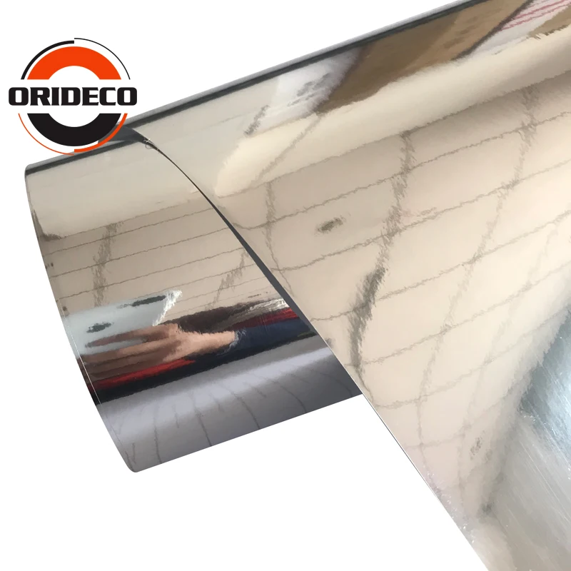 

20" Width High Stretchable Chrome Mirror Silver Blue Red Vinyl Wrap Sheet Roll Film Car Sticker Decal For Vehicle Wrapping Foil