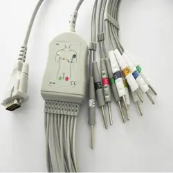 Бесплатная доставка 10 цельный кабель ЭКГ/ЭКГ кабель для Шиллер AT1, AT2, AT3, AT4, AT5, AT6, AT10, AT60, AT101, AT102, AT104 Din 3,0 конец
