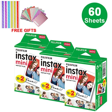 60 Sheets 60 листов Fujifilm Instax Mini White Edge пленка мгновенная фотобумага для Instax Mini 8 9 7s 9 70 25 50s 90 SP-1 2 камеры подарки - Цвет: 60 Sheets