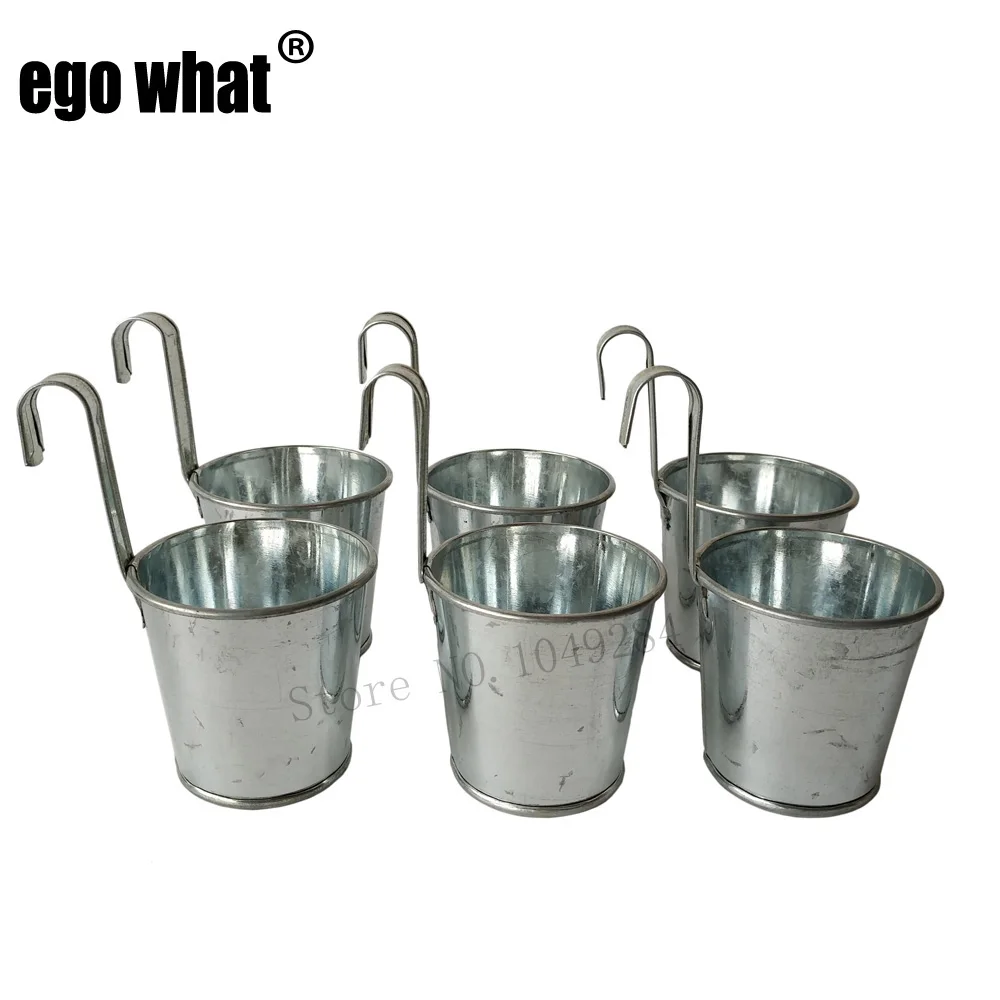 

10Pcs/lot D6.5XH6CM Rustic Nostalgia Mini Garden Silver Succulent Planter Mini Galvanized Buckets for small plant