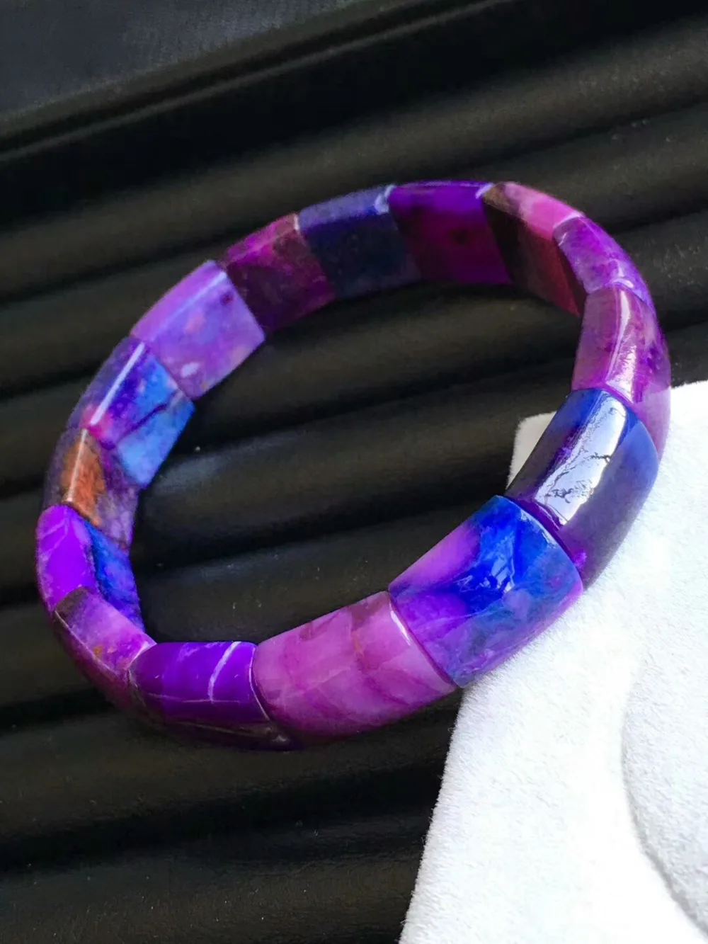 Genuine Natural Blue Purple Sugilite Gemstone Rectangle Beads Stretch