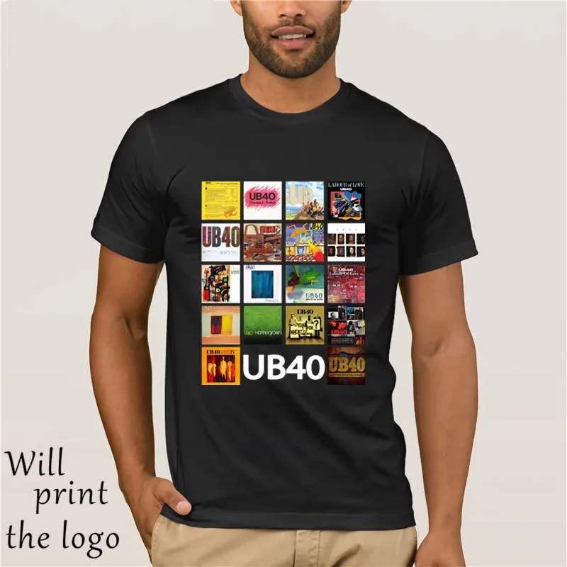 UB40 различные цвета ожерелье с коротким рукавом Футболка брендовая Хлопковая мужская одежда мужская приталенная футболка с коротким