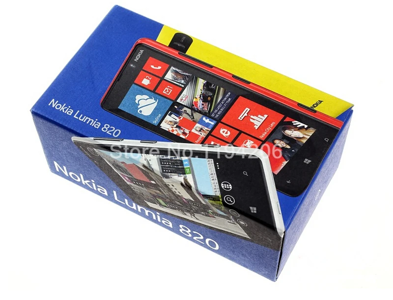 Original Nokia Lumia 820 Windows Phone 8 ROM 8GB Camera 8.0MP 4.3 screen Nokia 820 Mobile Phone Freeshipping one year warranty iphone x refurbished