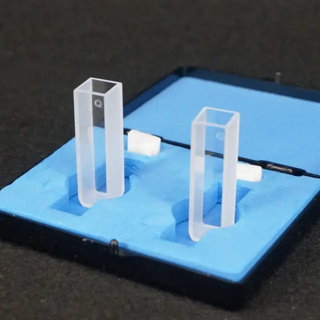2Pcs 10mm Path Length JGS1 Quartz Cuvette Cell With Lid For