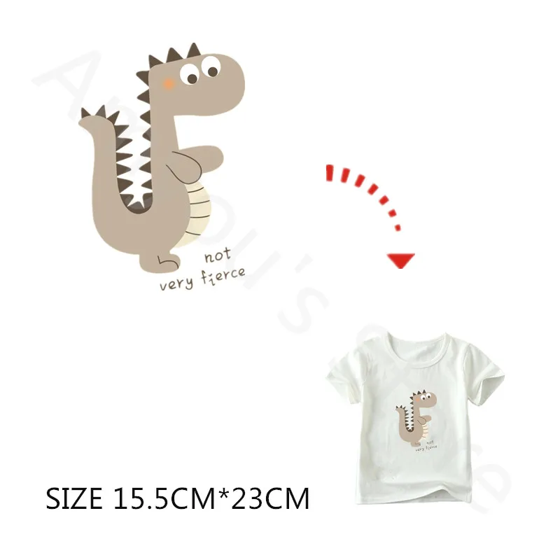 

Cartoon Dinosaur Patches Washable Ironing DIY Stickers For Clothes Thermal Transfer Press Pyrography Patches For Kids Clothing