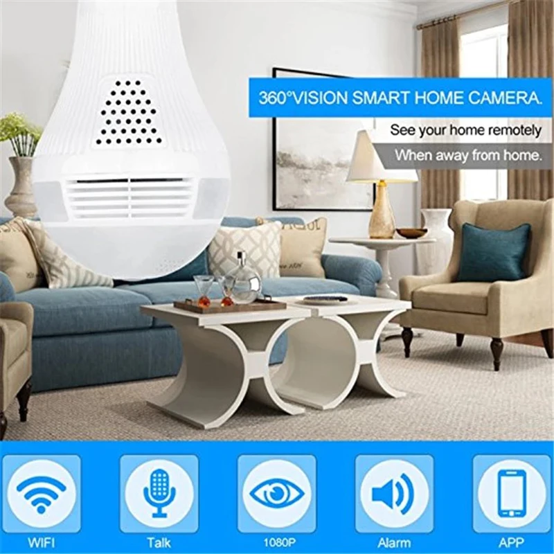Умный дом безопасности WIFI IP CCTV P2P лампа/лампа камера с двухсторонней аудио