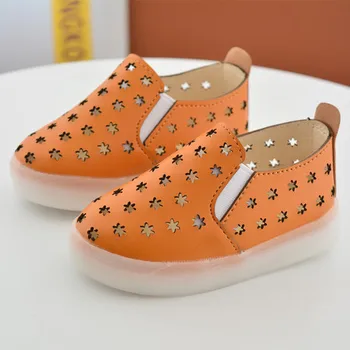 

Baby Casual Shoes Baby Shoes Mother & Kids PU breathable comfortable baby boy's girl's shoes lighted orange white pink 2017