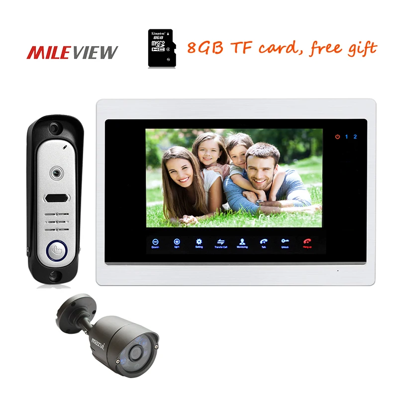

Free Shipping 720P AHD Motion Detection 10" Screen Video Door Phone Intercom Record Kit 110 angle Door Camera Surveillance CCTV