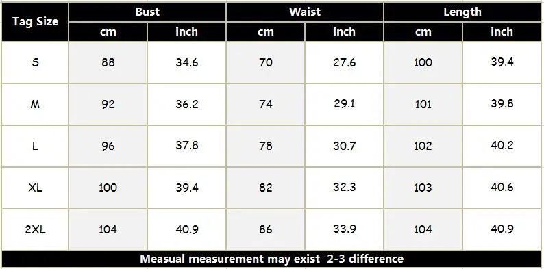 SIZE CHART