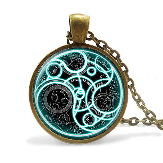 New Steampunk handmade uk movie dr doctor who bomb Necklace 1pcs lot bronze Glass silver Pendant