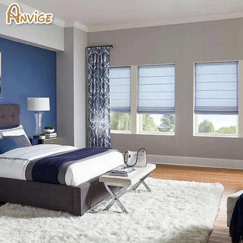 

Modern Motorized Blackout/Light Filtering Curtain Roman Blinds / Roman Shades / Window Blind Fabric