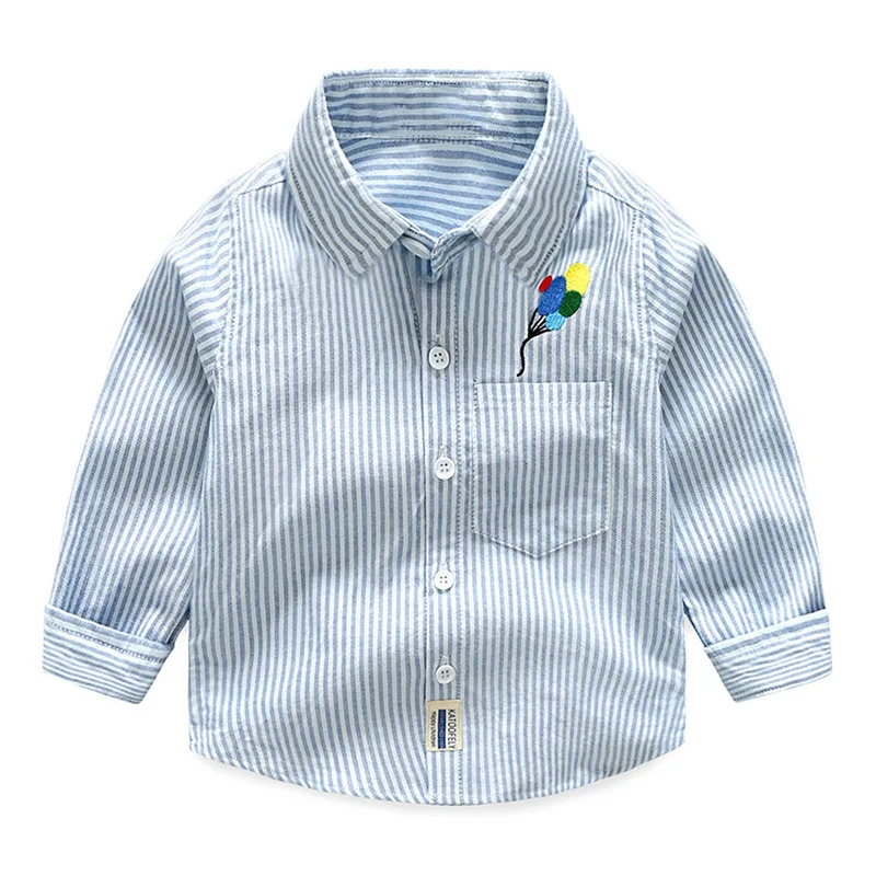 

Spring Long Sleeve Boy Striped Shirts Casual Turn-down Collar Camisa Masculina Blouses for Children Kids Clothes Baby Boy Shirt
