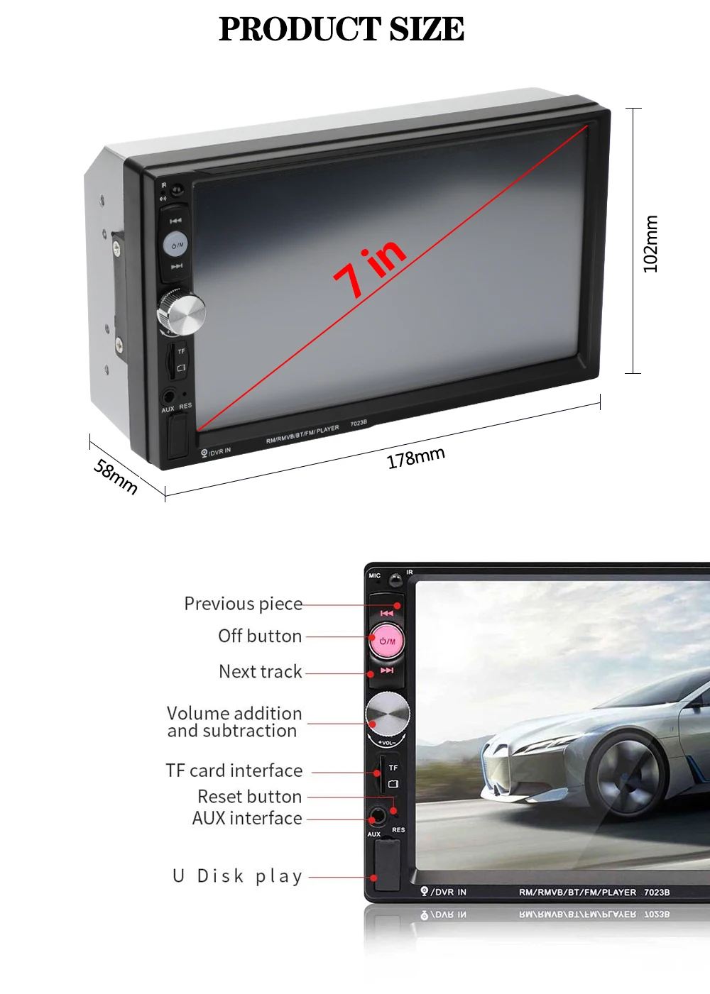 LTBFM универсальное Авто Радио 2 Din мультимедийное автомобильное радио стерео 7