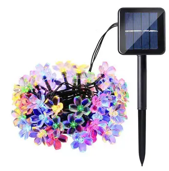 

7M Solar Garden lights LED String light Outdoor Lighting Waterproof Flower Garland for the Street Lawn Patio Decoration Festoon
