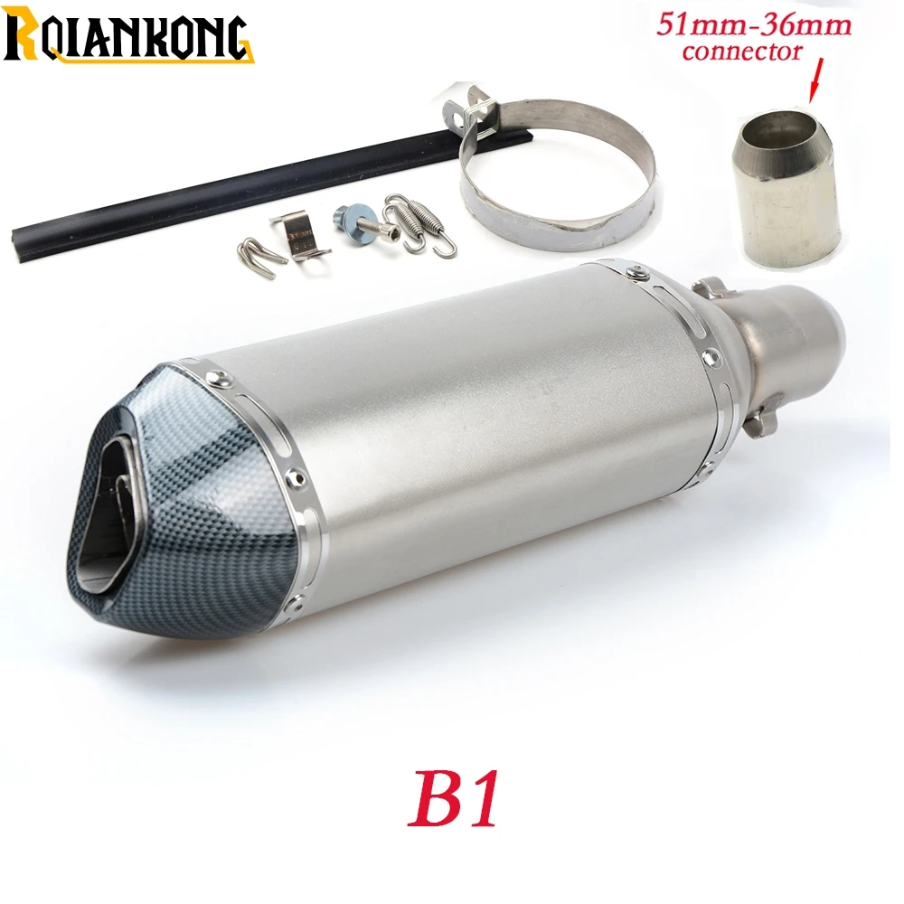 Глушитель выхлопной трубы АК для мотоцикла 51/61/36 мм YAMAHA TRICKER DT TW PW RT 50 80 85 90 100 125 225 230