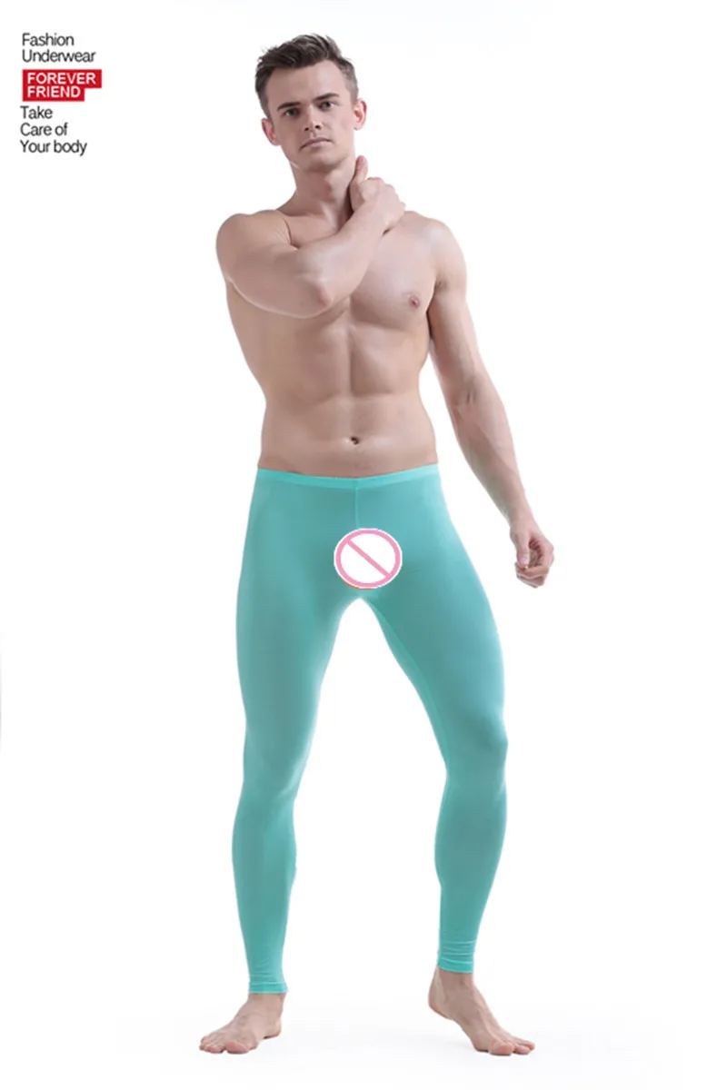 Мужские сексуальные ультра тонкие прозрачные шелковые штаны с мешочком, мужские домашние штаны для отдыха, одежда для сна, модный бренд, размер M, L, XL