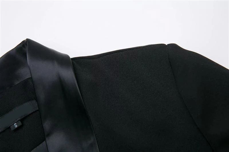 Yinlinhe, элегантное двубортное длинное женское пальто, черное,, осень, зима, пальто, Формальное, для офиса, для девушек, куртки, тонкий костюм, пальто, 571