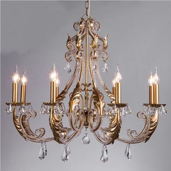 

80cm Wide Chandelier / 8 Lights 1 Tier Crystal Chandelier with Clear Crystals Bead Accents / Golden or Silver Finish