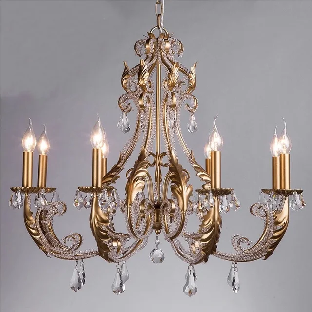 80cm Wide Chandelier 8 Lights 1 Tier Crystal With Clear 80cm Wide Chandelier 8 Lights 1 Tier Crystal With Clear Crystals Bead Accents Golden Or Silver Finish