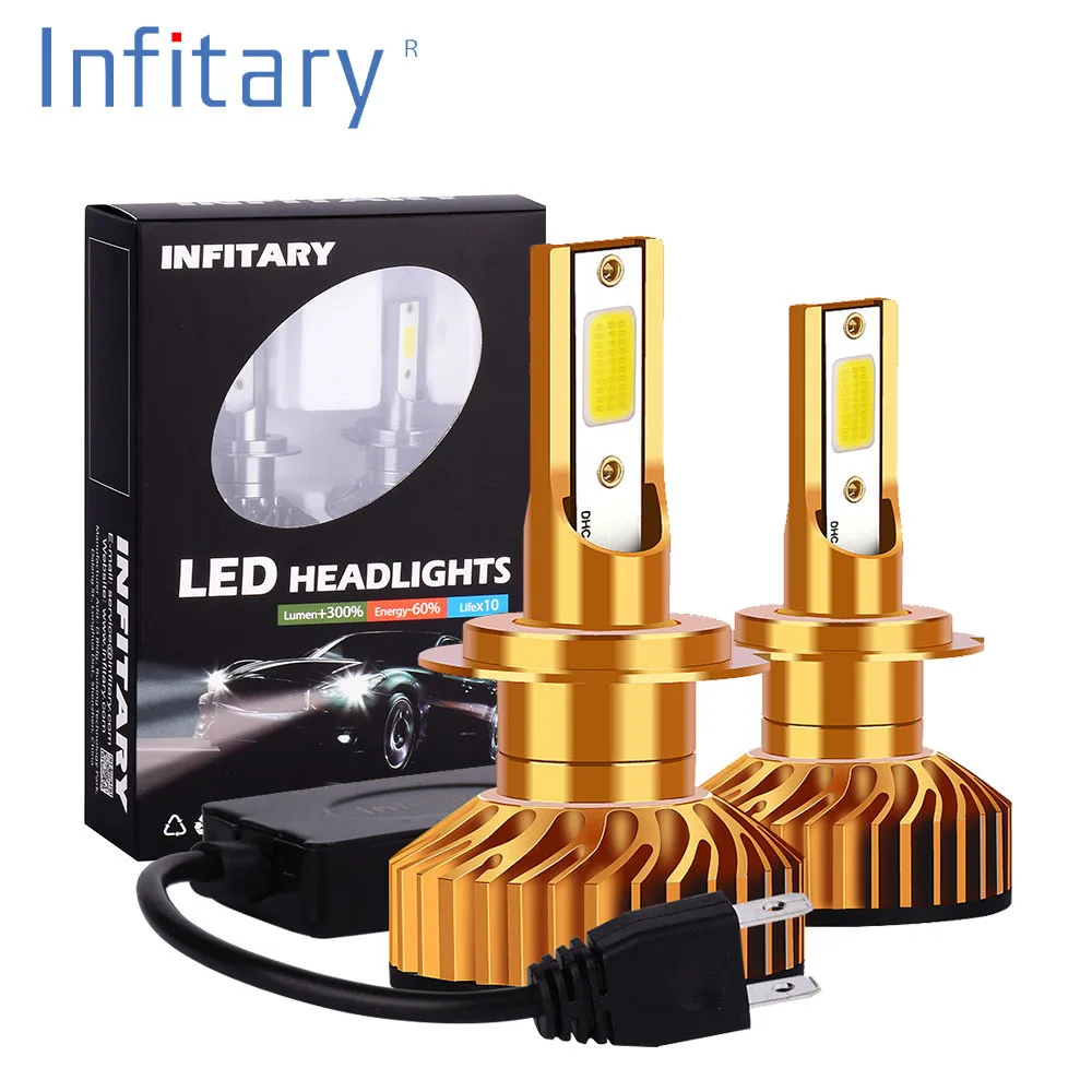 

Infitary H7 LED Car Light H4 LED H1 H11 H3 H13 9005 HB3 9006 HB4 9004 9007 880 72W 8000LM 12V 24V 6500K Auto Headlight Fog Lamp