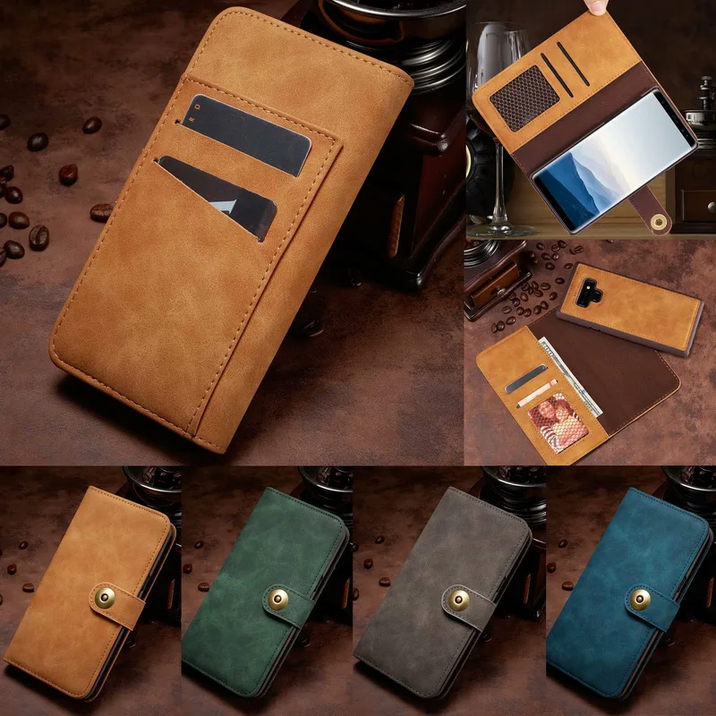 

Luxury PU Leather Flip Magnetic Cover Case For Samsung Galaxy Note 9 8 S9 S8 Plus S7 Edge 2 in 1 Detachable Phone Wallet Capa