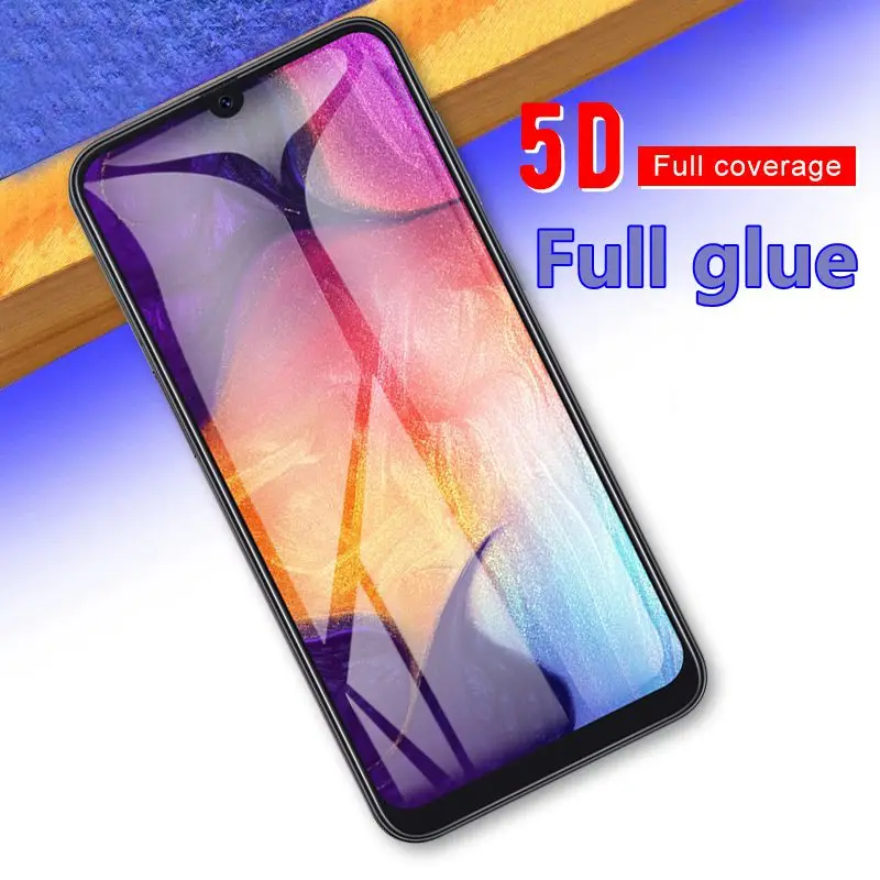 

5D Full Cover Glass For Samsung J4 J6 Plus 2018 A20 A30 A40 A50 A70 A80 A90 S10e M20 M30 Full glue Screen Protector Phone Film