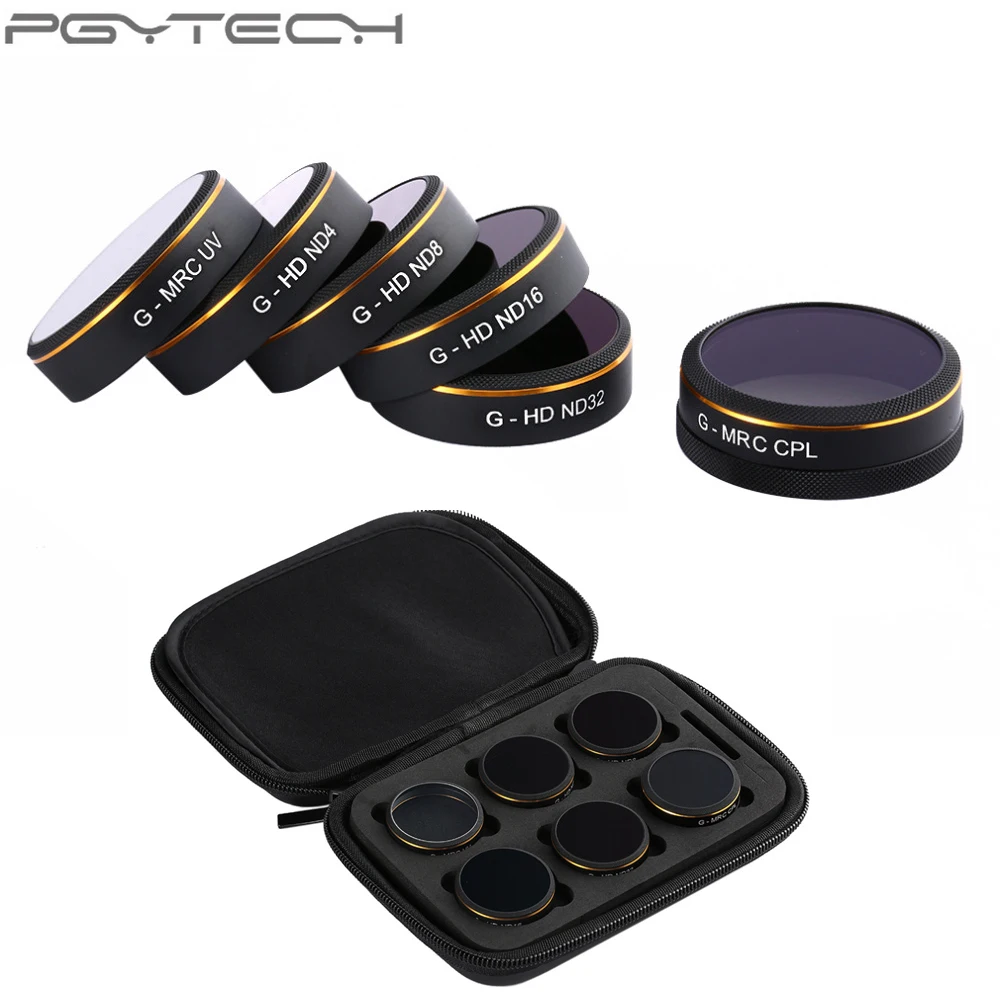 

6pcs/Set PGYTECH original G-HD-MCUV ND4 ND8 ND16 ND32 CPL Lens Filters for Phantom 4 Pro Drone Accessories