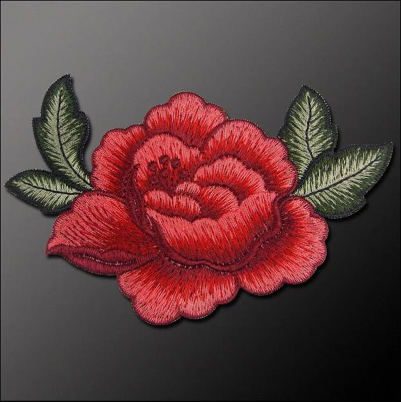 5Pcs Cute Colorful Rose Applique Flowers Patch Embroidered Sew on Clothes Bags Handmade DIY Craft Ornament Fabric Sticker