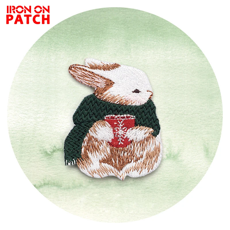Buy IRON ON PATCH Cute Rabbit Embroidered Applique