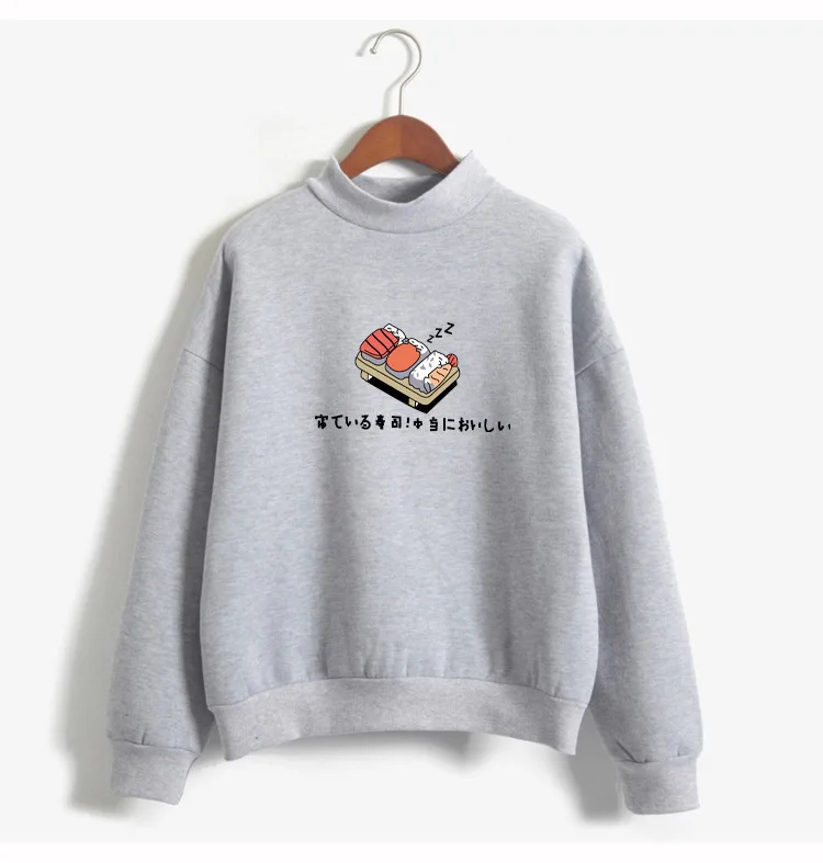 Women Casual Cartoon Print Sweatshirt Autumn Winter Splicing Pullover Hoodies