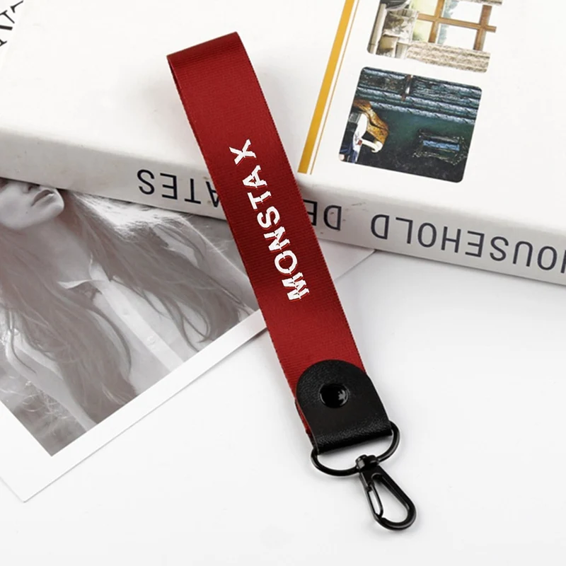 KPOP MONSTA X Laser Lanyard Keychain - Name Keyring Cellphone Holder Strap for Bags image 6